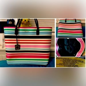 Kate Spade Multicolor Striped Tote Bag